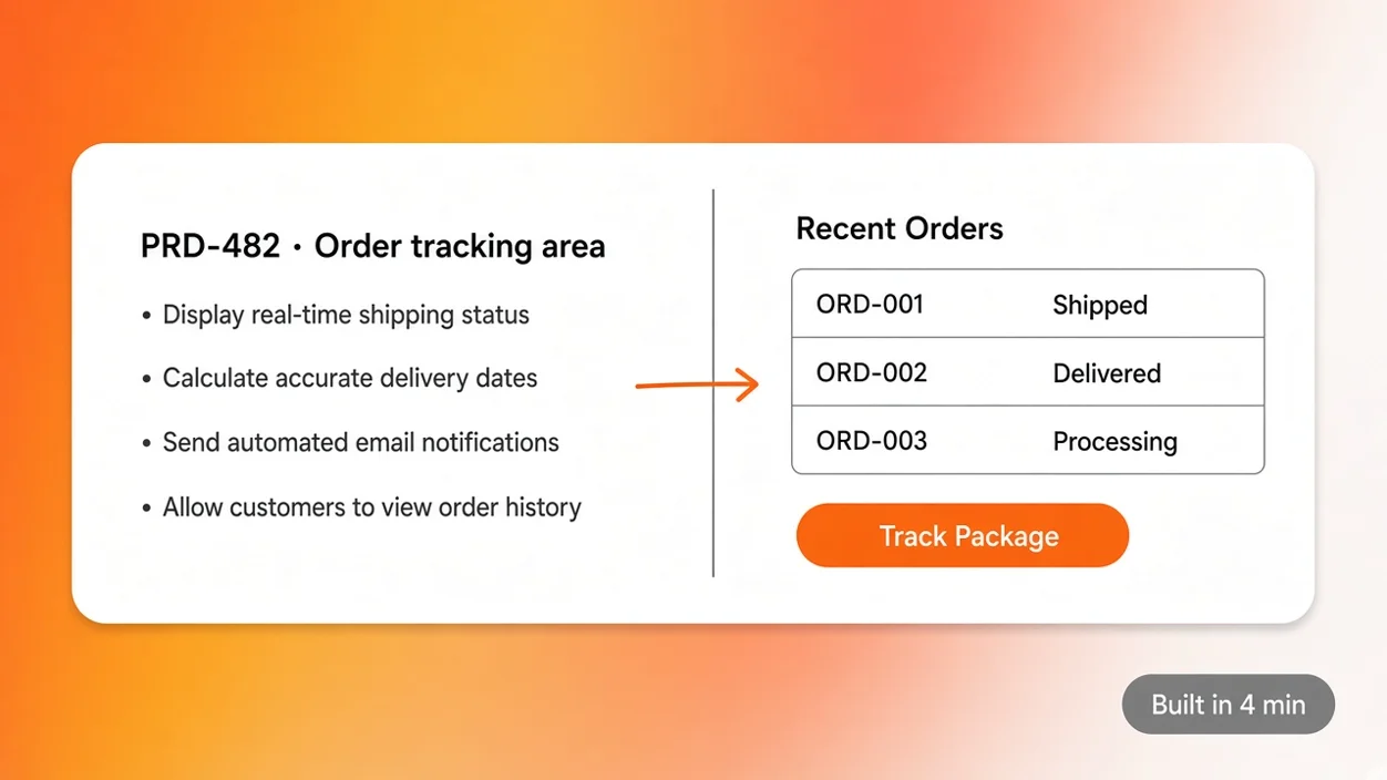 A ticket with acceptance lines beside the matching clickable prototype